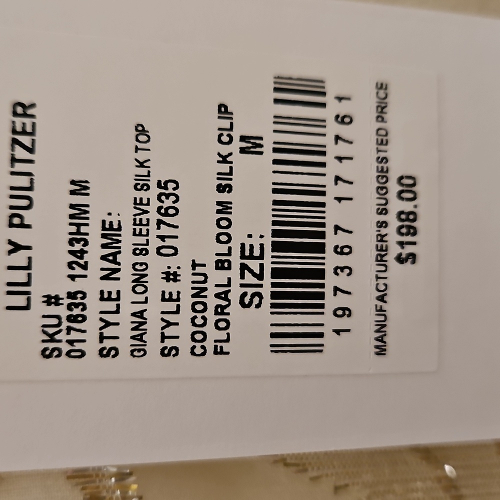 BNWT Lilly Pulitzer Giana Long Sleeve Silk Top M - Picture 8 of 8